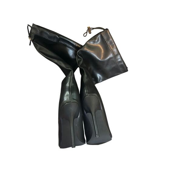 Tried On Only Liliana Black Faux Leather Bexie-8 3" Heel Open Toe Women's 6.5 - Picture 4 of 10